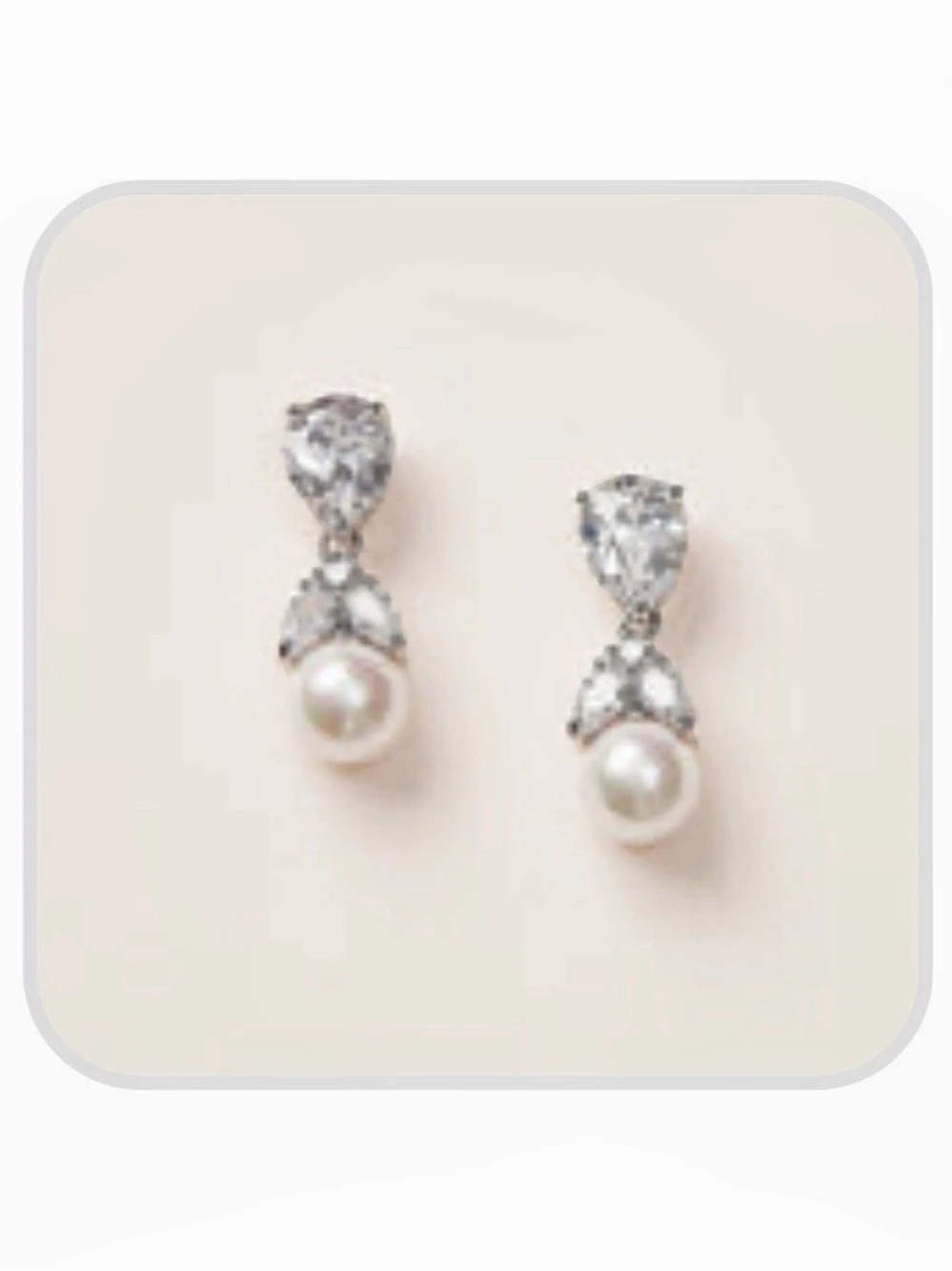 Dareth Colburn Pearl Drop Earrings in Silver & White